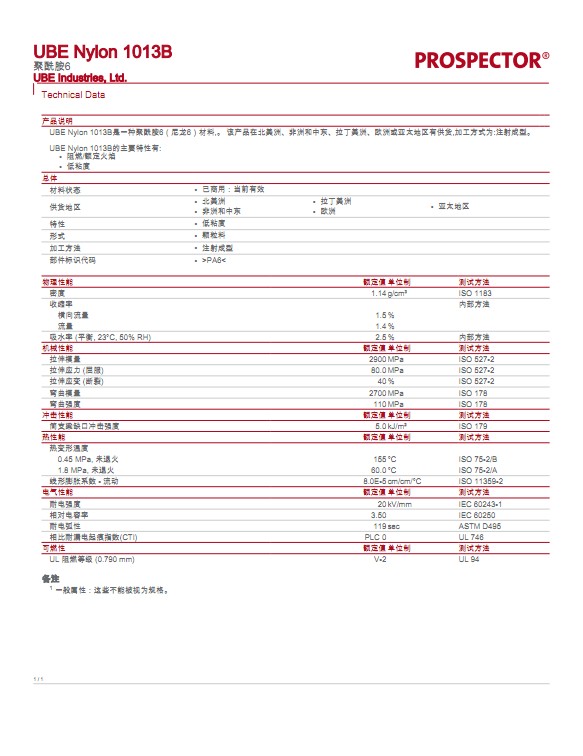 原材料PA6 UBE 1013B